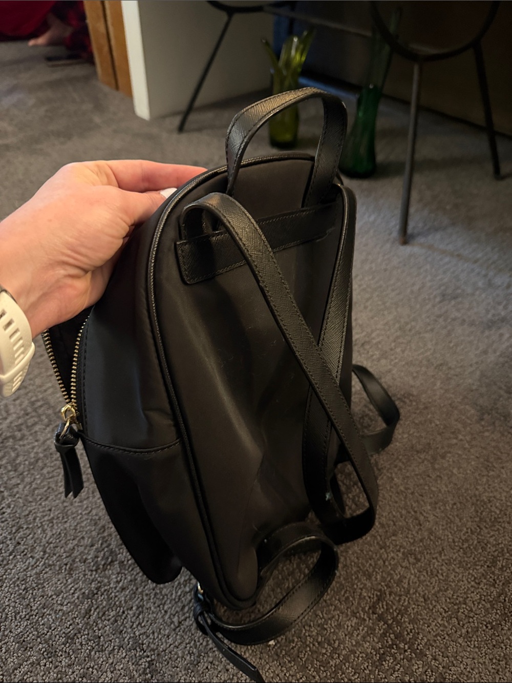 kate spade Black Nylon Mini Backpack with Gold Hardware Accents - Picture 2 of 4